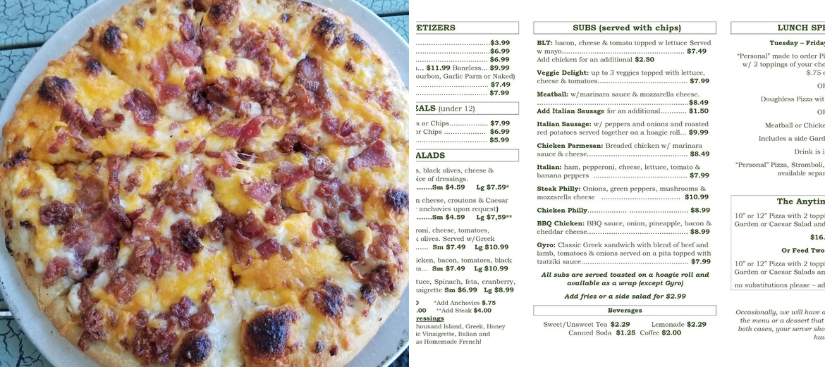 My Pizza Place on Main Menu